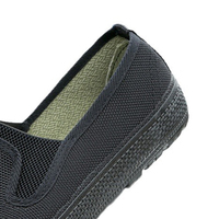 Chaussures de sécurité respirantes à doublure intérieure anti-choc et anti-coup de pied en tissu textile noir, vente directe d'usine