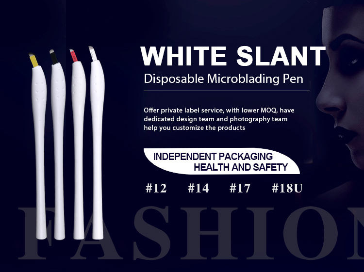 Pluma disponible blanca CTHT061-14 de Microblading de la inclinación