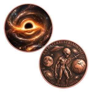 Moneta in Rame Puro .999 da 1oz, Serie Spaziale Sci-Fi con Stampa UV a Colori <span class=keywords><strong>UFO</strong></span> Alieno, Medaglia Commemorativa - Product Image 5