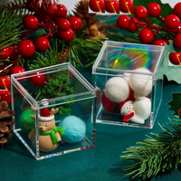Boîtes en acrylique transparentes, petites boîtes carrées en plastique pour bijoux, mini contenants cubiques avec couvercles pour bonbons, bijoux, emballage alimentaire