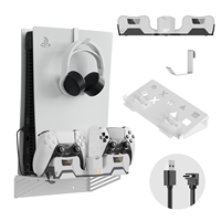 Kit de montage mural avec station de charge, pour disque PS5 et PS5 et version numérique, station de charge à double usage, blanc