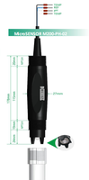 Sonde de pH en verre PTFE avec précision 0,05pH, écran OLED 165MM, électrode de sonde de pH, capteur de pH pour piscine, refroidissement, traitement de l'eau potable