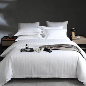 ชุดเครื่องนอนโรงแรมหรูคุณภาพสูงจากผ้าฝ้ายอียิปต์100ชุดผ้าปูที่นอนขนาดคิงไซส์400TC ปลอกหมอนผ้านวมคลุมสี่ชิ้น - Product Image 1