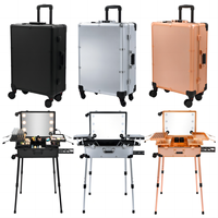 Valise à roulettes à éclairage led extra large studio de maquillage cosmétique professionnel avec haut-parleur
