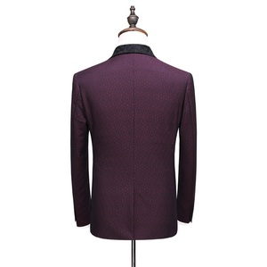 3 piezas <span class=keywords><strong>vino</strong></span> <span class=keywords><strong>rojo</strong></span> hombres Jogging Suites abrigo de un solo pecho <span class=keywords><strong>trajes</strong></span> <span class=keywords><strong>para</strong></span> hombres formales hombres <span class=keywords><strong>trajes</strong></span> de negocios - Product Image 4