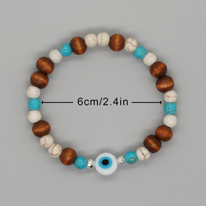 Bracelets en <span class=keywords><strong>pierre</strong></span> <span class=keywords><strong>de</strong></span> <span class=keywords><strong>lave</strong></span> Resoul Evil Eye, perles en pierres précieuses naturelles, perles en bois, amulette, bracelet <span class=keywords><strong>de</strong></span> couple pour homme et femme, bijoux tendance - Product Image 5