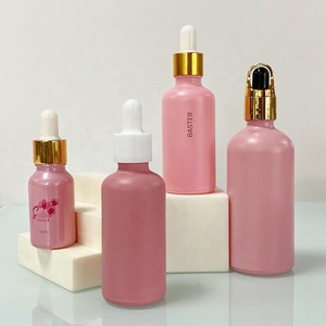 Flacon de sérum personnalisé pour soins de la peau 15ml 30ml 1oz 60ml 2oz 120ml 4oz, en verre Boston dépoli rose, bleu, noir mat, avec compte-gouttes pour <span class=keywords><strong>teinture</strong></span> - Product Image 5