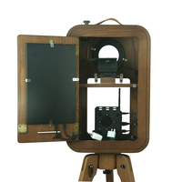 Photomaton vintage en bois véritable pour iPad, prix pour iPad 12,9 pouces, photomaton selfie, photomaton de mariage DSLR avec écran tactile arrière