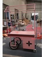 Kiosque mobile d'extérieur Chariot Pop-up Snack avec toit en métal pour café et boissons Vente au détail