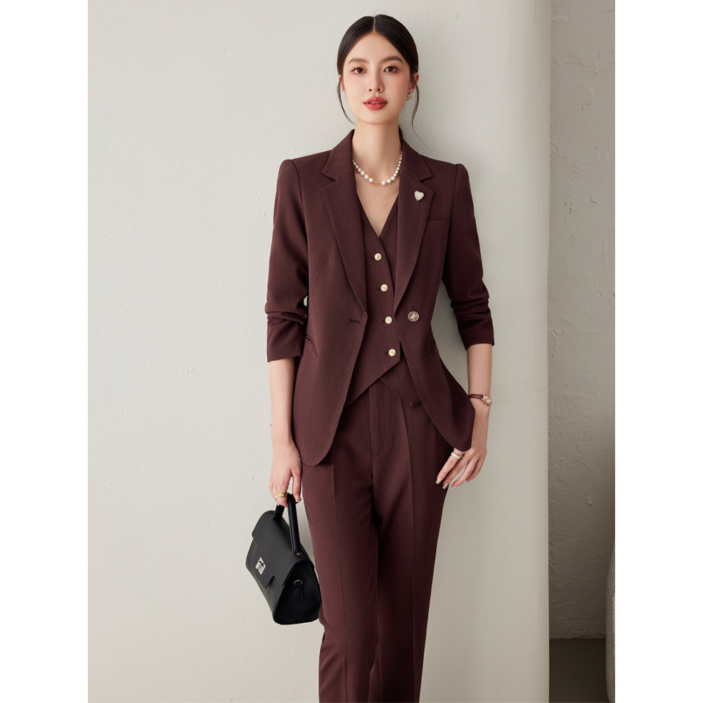 Burgundy suit