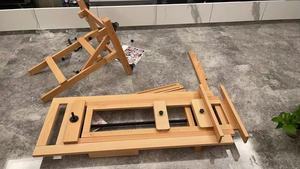 Chevalet de studio en bois de hêtre massif pour <span class=keywords><strong>artistes</strong></span>, robuste, réglable en hauteur, double usage, avec étagère inférieure - Product Image 6