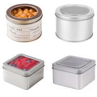 Boîte à gâteau en fer blanc avec fenêtre pour Tiramisu, emballage alimentaire en fer blanc, pot personnalisable en gros, cadeaux d'affaires sur mesure