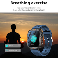 Reloj Inteligente QX12 Resistente al Agua 5ATM para Hombre, Pantalla LED de 1.96 Pulgadas, Linterna, Llamadas Bluetooth, IP68, Fitness, Compatible con Android, Deportivo para Exteriores