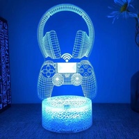 Casque de jeu 3D veilleuse LED maison 7 couleurs lampe pour enfants cadeau