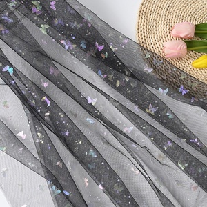 RTS Vải Lưới Bướm Ánh Kim In Họa Tiết Bướm 100% Polyester Cho Trang Phục - Product Image 2