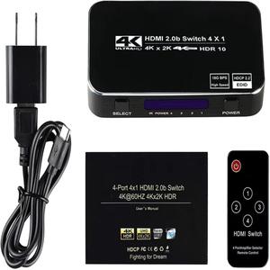 Hardrock Factory HD - Conector Metálico de 4 Puertos para Switcher 4 en 1 Salida HDR10 HDCP2.2 4K60HZ, Fabricado en Henan, Molde Privado para Cine en Casa y Juegos - Product Image 6