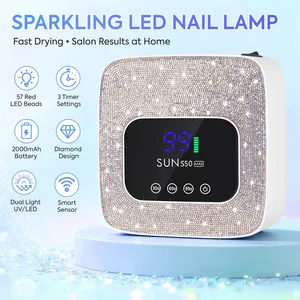 Lampe à ongles UV LED rechargeable DianaBeauty 180W, 57 LED, sans fil, pour séchage du vernis gel, outils professionnels pour manucure en salon - Product Image 4