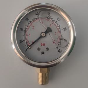 하이 퀄리티 60mm 황동 압력 게이지, 스테인리스 스틸 오일 충전 바닥 연결 6bar 압력 정격 가스 적용 - Product Image 6