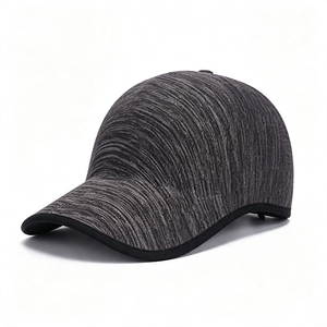 Gorra de béisbol unisex sin costuras, 100% poliéster, tela melange heather, gorra deportiva con correa trasera ajustable, transpirable, para correr, con letras. - Product Image 4