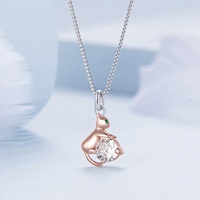 925 argent Sterling bijoux à la mode colliers bijoux fins collier personnalisé mignon Animal zircone pendentif collier réglable