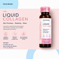 Complément alimentaire liquide de collagène naturel premium personnalisable pour femmes, pour la beauté de la peau, son raffermissement, sa flexibilité et un teint éclatant