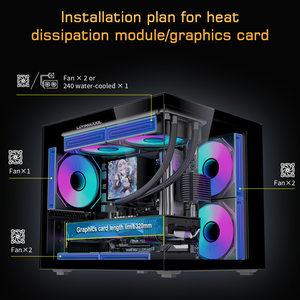 लोविंगकूल कस्टमाइज्ड लोगो ब्लैक मिड टावर भयानक डिजाइन टेम्पर्ड ग्लास गेमिंग कंप्यूटर केस कैबिनेट पीसी गेमर सर्वश्रेष्ठ - Product Image 4