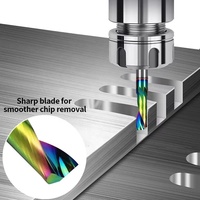 Fraise à queue simple en carbure, revêtement arc-en-ciel, pour aluminium et bois, outil de fraisage CNC, jeu de fraises pour routeur