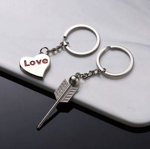 Llaveros de Metal con Forma de Corazón al por Mayor de Fábrica, Llavero de Pareja con la Frase I LOVE YOU - Product Image 4