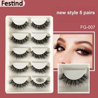 Nouvelles 5 paires de faux cils 6D volumineux de 18 mm, faits à la main, effet vison, 12 mm, bande complète, synthétiques pour maquillage