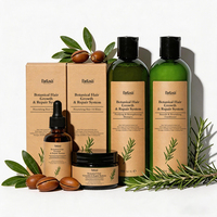 Ensemble de soins capillaires à la rosemaine et à l'huile d'argan, shampoing hydratant en profondeur, après-shampoing, masque, gel pour cheveux abîmés, secs et crépus, traitement capillaire