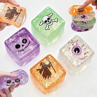 Jouets Squishies Cube Fantôme Crâne, Jouets Anti-stress à Remontée Lente, Jouets à Presser, Jouets Souples en Caoutchouc, Cadeaux OEM