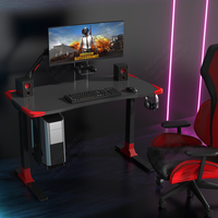 Bureau d'ordinateur de jeu électrique moderne à hauteur réglable à un moteur avec surface en texture fibre de carbone Loctek GET119E