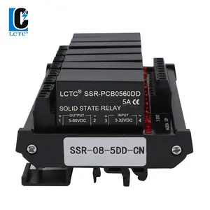 8 Channels 5A DIN Rail Mounted DC Control AC DC Control DC Common Posivitive/Negative Solid State Relay Module