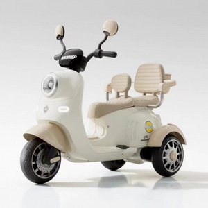 Motocicleta Eléctrica para Niños de 12 V, Triciclo <span class=keywords><strong>con</strong></span> 3 <span class=keywords><strong>Ruedas</strong></span> y Dos Asientos para Niñas de 2 a 7 Años, Coche de Juguete para Bebés - Product Image 4