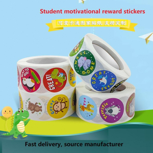 Autocollants personnalisés imperméables pour enfants, en PVC vinyle, motifs animaux mignons, fournitures scolaires, récompense pour enfant, cadeau, bougie - Product Image 5