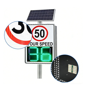 Panneau <span class=keywords><strong>radar</strong></span> solaire 35"X24" avec affichage clignotant de la limite de vitesse, retour d'information instantané et télécommande - Product Image 2