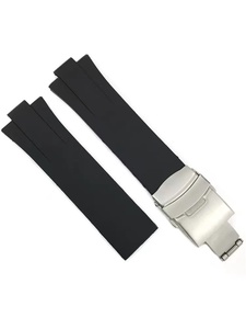 Pulseiras de Relógio de Borracha de Silicone Pretas Compatíveis com Oriss, Cintos de Substituição Confortáveis para Relógios Esportivos, Sem Logo, 24*11mm - Product Image 4