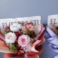 Bouquet de fleurs préservées OEM ODM - Fleurs éternelles faites à la main, roses et tournesols naturels, personnalisable, vente en gros usine