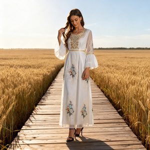 Abaya élégante sur mesure en polyester brodé de luxe pour femmes musulmanes, avec tissu de haute qualité - Product Image 2