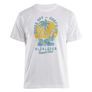 BLAKLADER - 9418104210004XL Camiseta Club de playa Blanco-EAN 7330509937846 CAMISETAS Y POLOS DE TRABAJO - Product Image 1