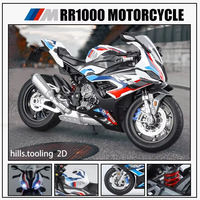 Alliage 1:9 Diecast Motorcy BWM S1000 M Racing Metal Model Collection Roue avant Direction Shock Abses Motorcycle Model Toys