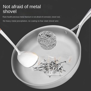 Nouvelle poêle en titane pur, design moderne, composite multicouche, wok non revêtu, facile à nettoyer, poignée en acier inoxydable trempé - Product Image 3