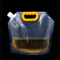Pochette pliable portable en plastique de 15 L pour jus, bière et eau, avec bec verseur et poignée