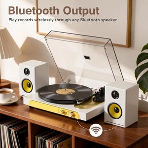 Cubierta Antipolvo <span class=keywords><strong>para</strong></span> Tocadiscos de <span class=keywords><strong>Vinilo</strong></span> con Cartucho A-T MM, 2 Velocidades RPM, Gramófono con Salida Inalámbrica - Product Image 5