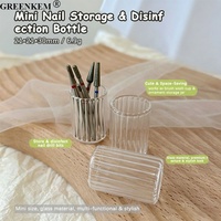 Gobelet en verre transparent de haute qualité pour le nettoyage des pinceaux de manucure, outils de nettoyage portables, gobelet de rangement pour outils à ongles