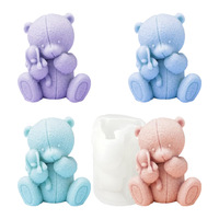 Moule en silicone Besafe Little Bear pour la fabrication de bougies, forme de poupée, moule écologique pour la résine, le savon et les travaux manuels DIY