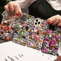 Coque de téléphone portable en acrylique rigide de luxe, style grand diamant, motif renard scintillant, pour iPhone X, XR, XS, 11, 12, 13, 14, 15, 16, 17 Pro Max