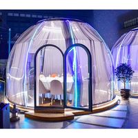 Maison préfabriquée à dôme en polycarbonate Maison à bulles pour 8 personnes dînant de haute qualité