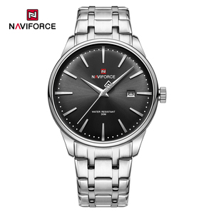 NAVIFORCE 9230 <span class=keywords><strong>SBS</strong></span> Argent Usine Logo Personnalisé Grand Cadran Montre Bracelet en Acier Inoxydable Pour Hommes Quartz Sport Étanche Mains Lumineuses - Product Image 2