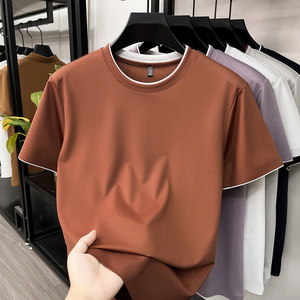 Camiseta Casual Unissex de Luxo Leve em Mistura de Seda Mulberry, Manga Longa, Gola O, Lisa, Solta, Fresca, Amiga da Pele e Respirável - Product Image 3